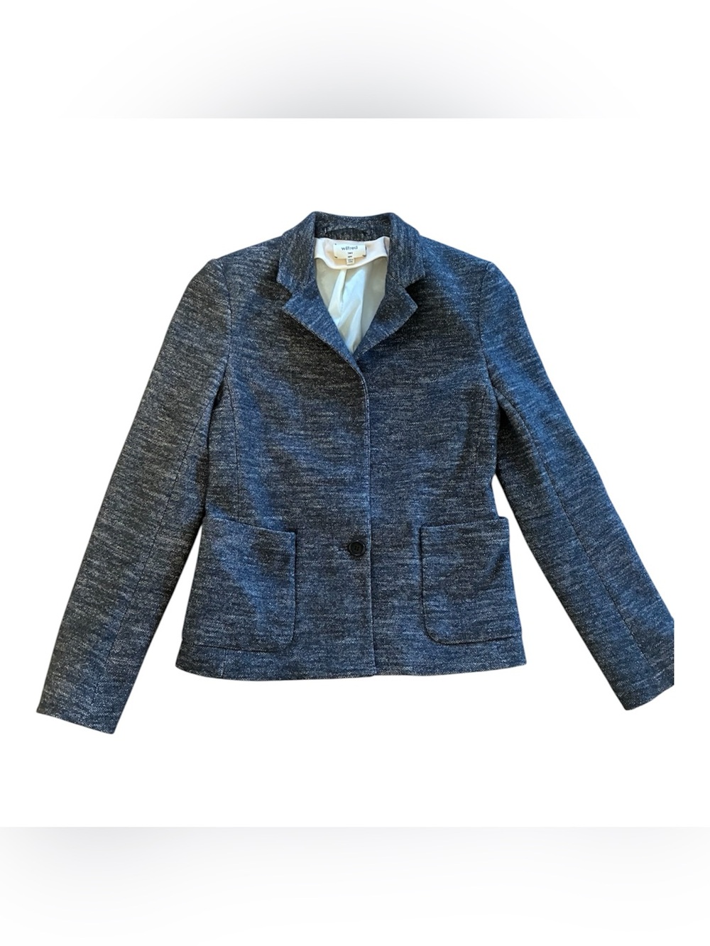 Wilfred Aritzia Heathered Grey Wool Blend Tailored Blazer Career Jacket Sz 2